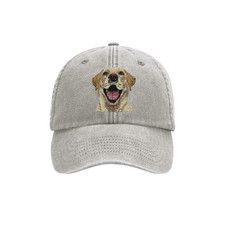 LABRADOR YELLOW DOG EMBROIDERED BASEBALL CAP, UNISEX DOG LOVER HAT, GIFT BOXED