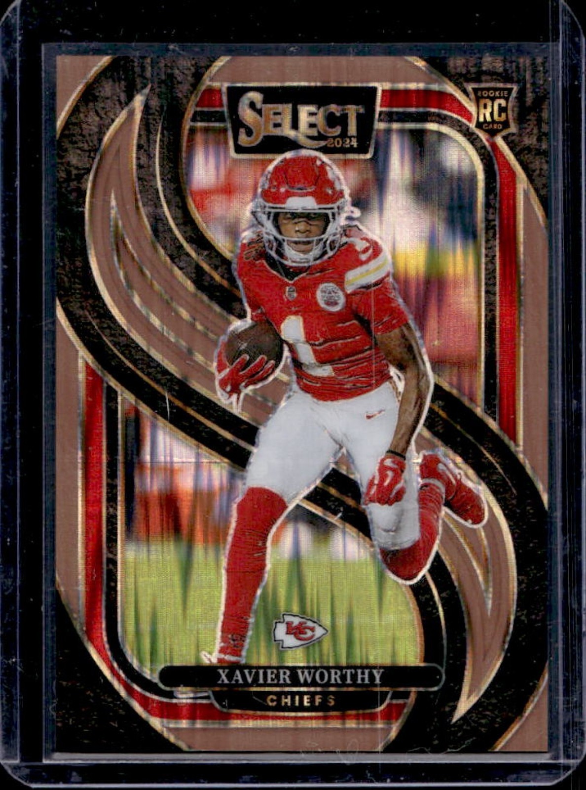2024 Panini Select Xavier Worthy Premier RC Copper Prizm Shock #/299 Chiefs