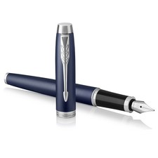 Parker IM Fountain Pen   Matte Blue   Medium Nib with Blue Ink Refill   Gift Box