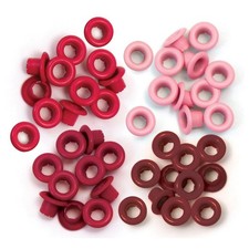 Crafts We R Memory Keepers Standard Eyelets Round Red 4 Variations 60/Pkg