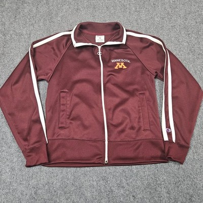 Champion Minnesota Gophers Track Jacket Small Maroon White Zip Up  Athleisure