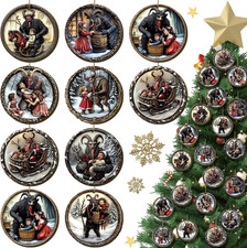 16 Pcs Krampus Wood Christmas Ornaments Krampus Horror Hanging Ornament Scary Ch