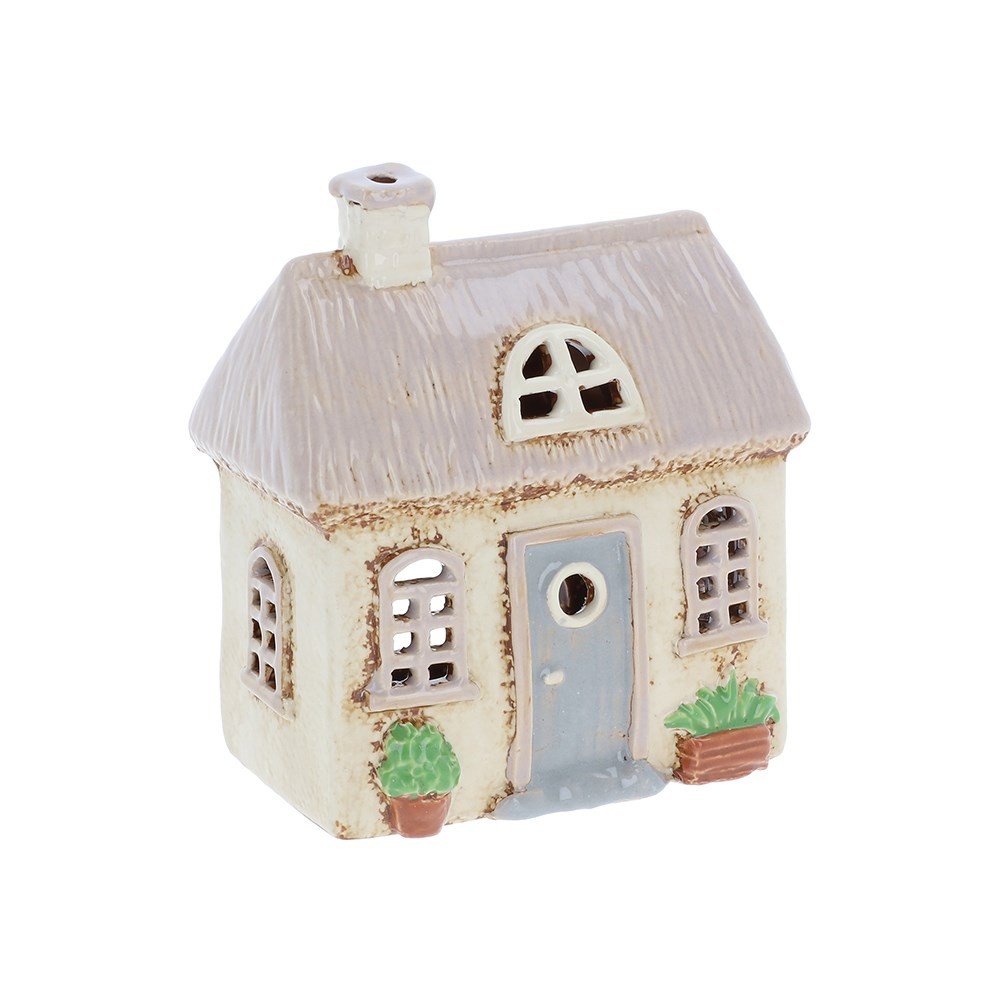 Village Pottery Garden Thatch House Tea Light Holder