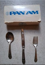Sterling Silver Pan Am Airlines Fork Spoon Knife Souvenir Amcraft Vintage Rare