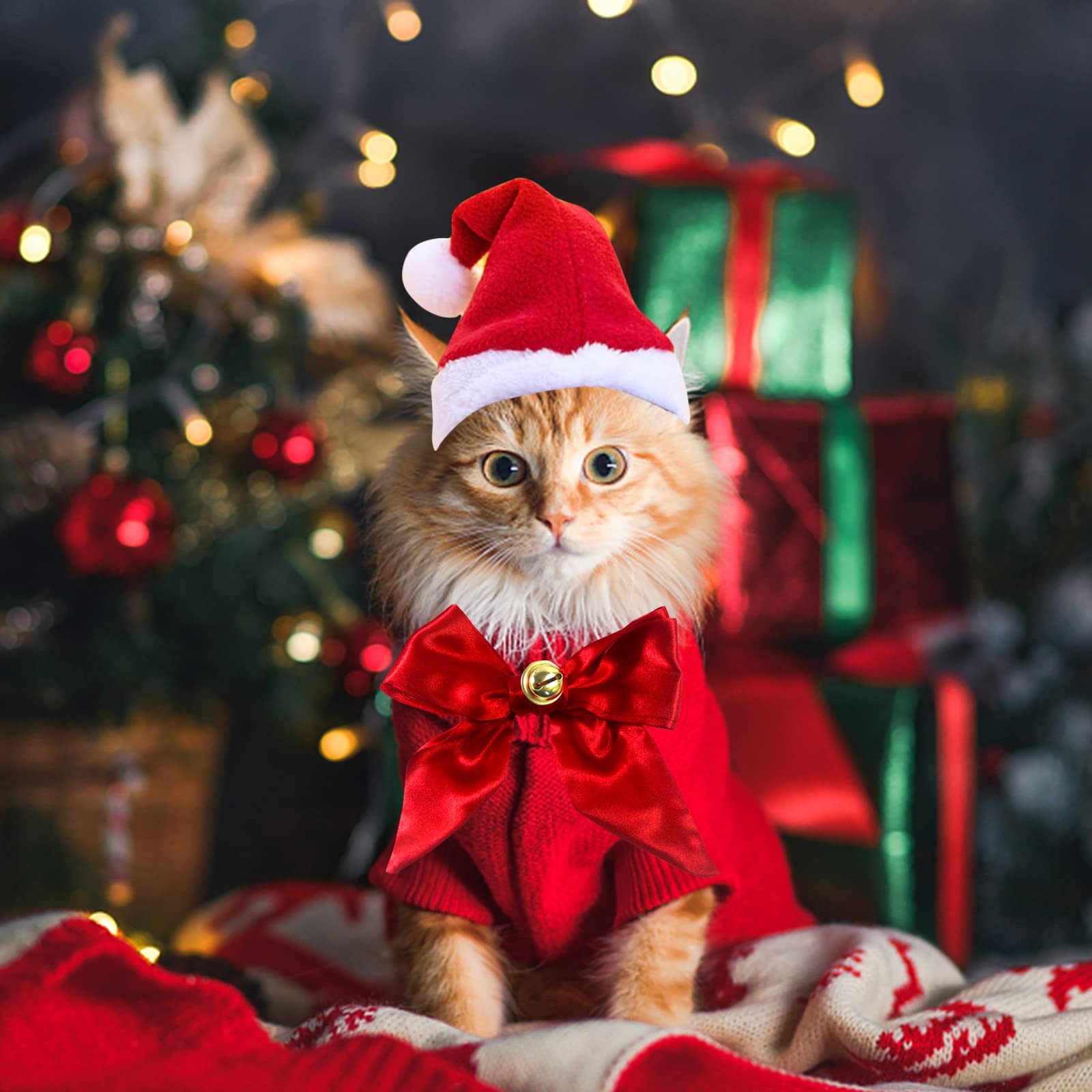 Cappello di Natale per cani cappelli di Natale per gatti accessori p BDTJ foto 6
