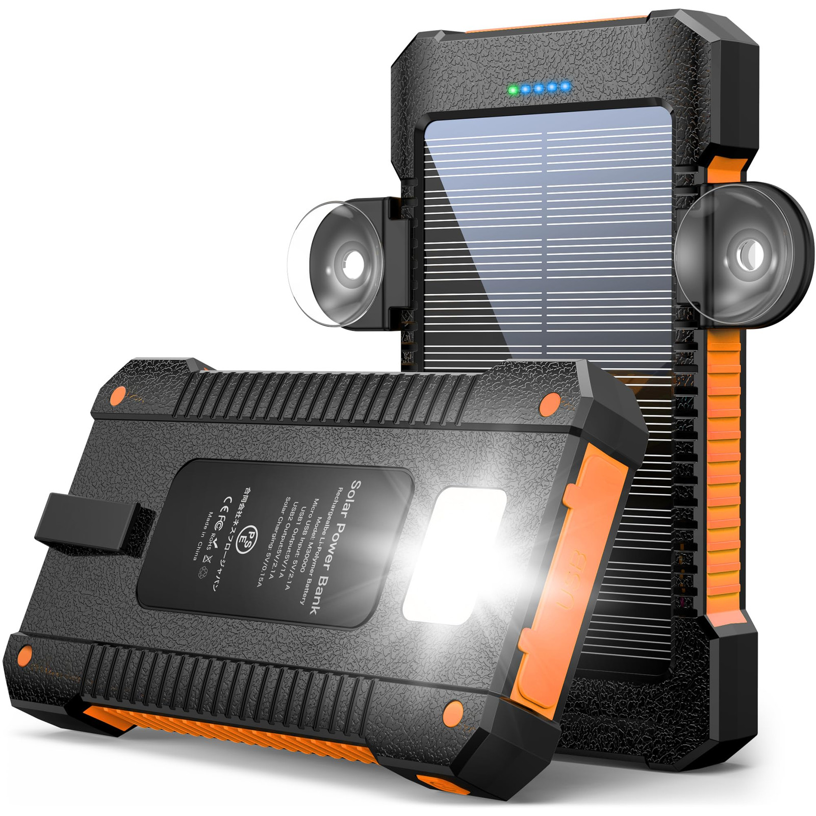 Solar Charger Power Bank 38800mAh with Suction Cup Holder, Power Bank Externa...