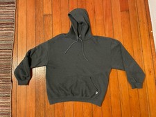 Vintage Y2K Russell Athletic Blank Dark Gray Pullover Hoodie - Men's Size Large