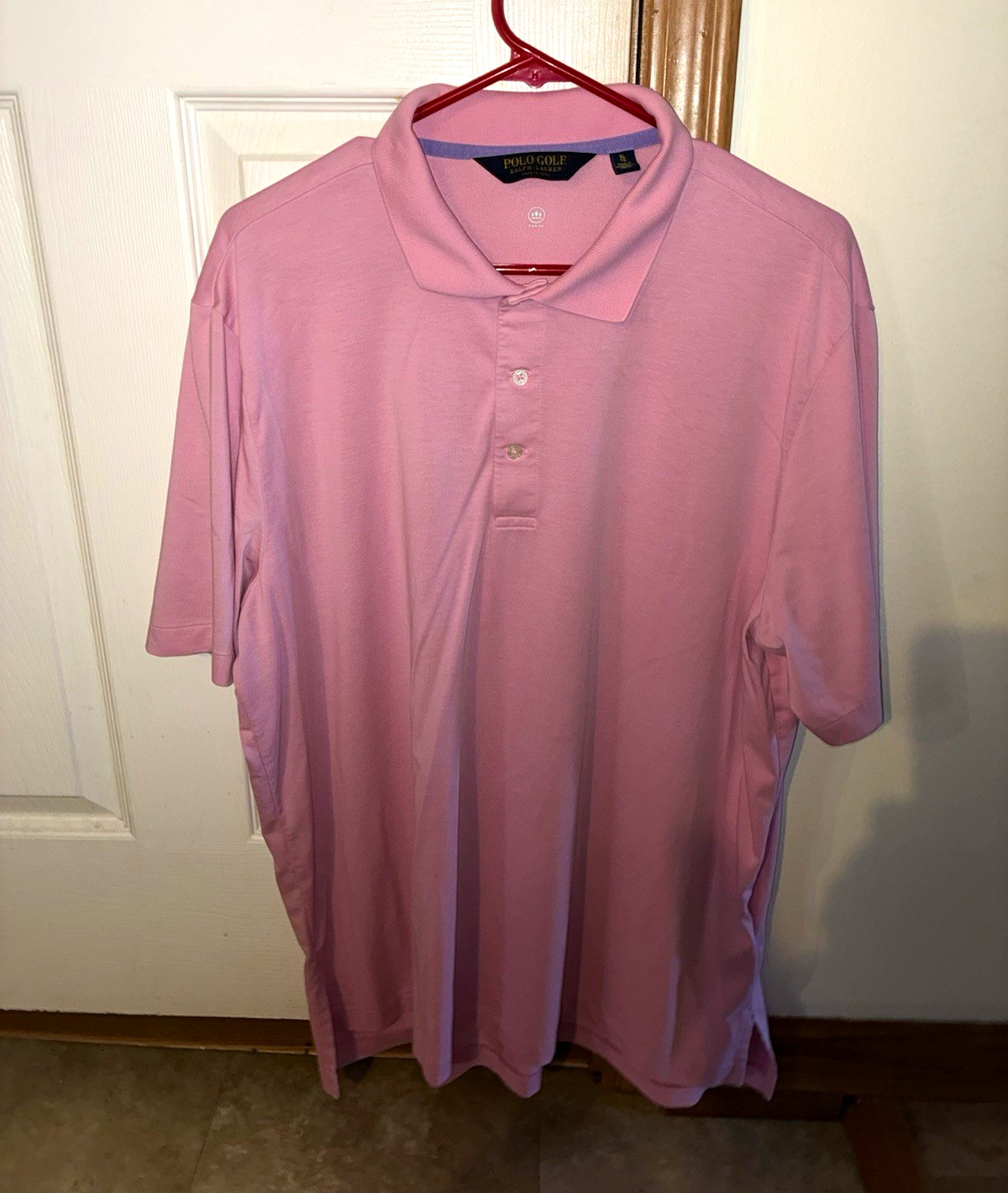 Polo Golf Ralph Lauren Polo Shirt Mens XL Pink Performance Wicking Golf