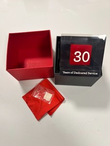 NEW in Box WELLS FARGO 30 Years Anniversary Employee Service Acrylic Cube & Pin