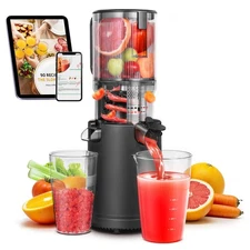 Slow Cold Press Juicer Machine: Electric Masticating Juicer Extractor Easy Cl...