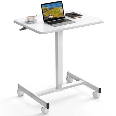 Homee Mobile Standing Desk Laptop Computer Cart Height Adjustable Rolling Cart