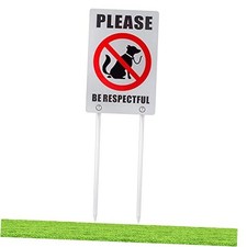 No Dog Poop Yard Sign, Double Sided Please Be Respectful Sign, All Silver
