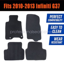 Front Rear Floor Mats Carpet Waterproof Black Velour For 2010-13 Infiniti G37