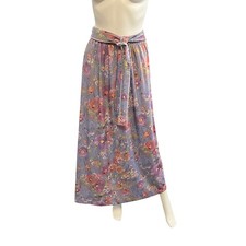 Vintage Prestige Purple Floral Maxi Skirt Size 10 Fairy Romantic Feminine Whimsy
