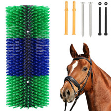 Kerbl Kratzbürste halbrund , Kuhbürste, Viehbürste für Rinder und Pferde 43.5cm