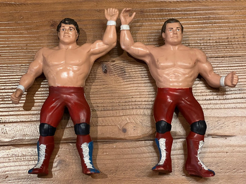 Vintage 1986 LJN WWF British Bulldogs Davey Boy Sm...