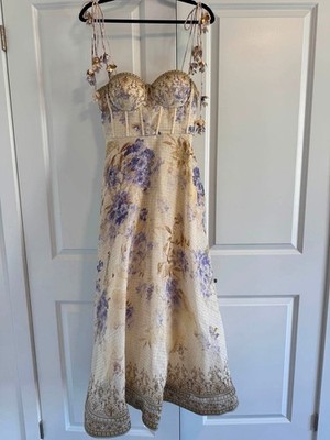 Zimmermann Dawning Picnic Lilac Floral Midi Dress
