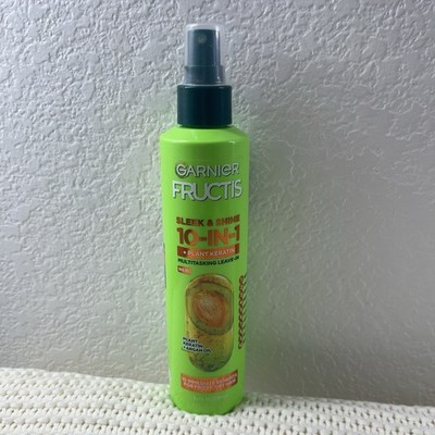 Garnier Fructis Sleek & Shine 10-In-1 for Frizzy, Dry Hair, Plant Keratin, 8.1
