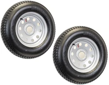 2-Pk Trailer Tire On Rim ST205/75D14 14 in. LRC 5 Lug Silver Modular Wheel