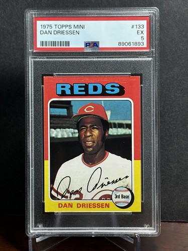 1975 Topps Mini #133 Dan Driessen Cincinnati Reds Mini Set Vintage Card PSA 5
