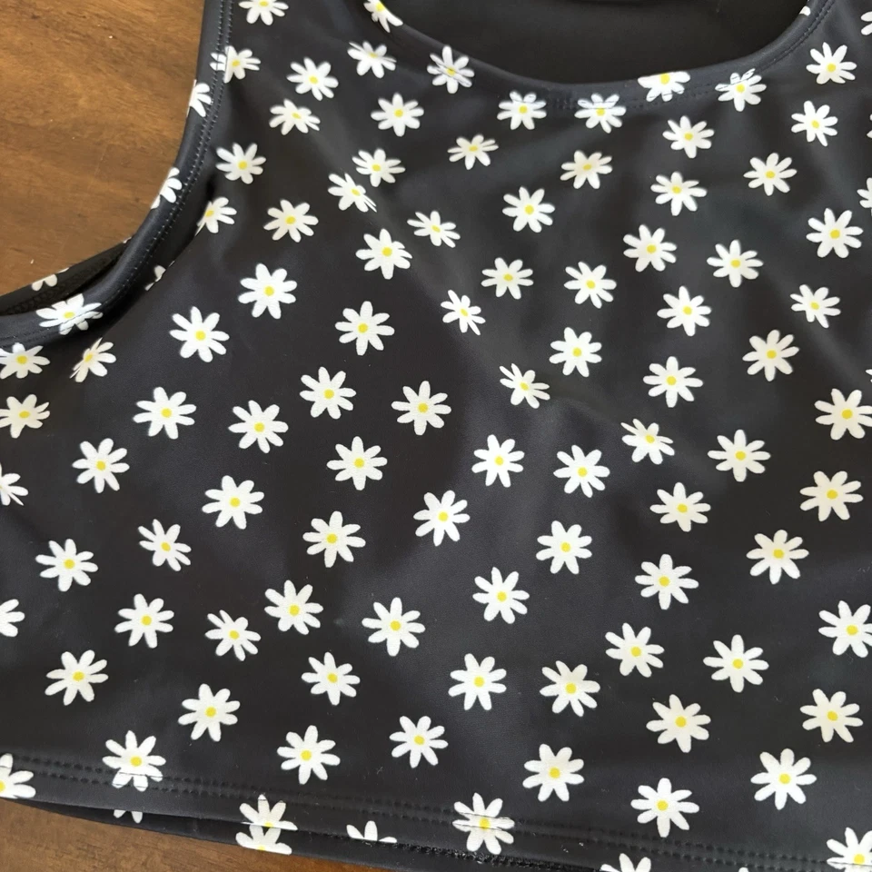 Traje de baño Old Navy para niñas XXL talla 18 negro 2 piezas margarita  Foto 3 de 4