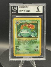 Pokemon Venusaur Holo 15102 Base Set Shadowless Eng 1999 Beckett Bgs 6