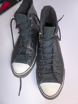 schwarze Schnür-Sneakers aus Leder,  All Star Converse, Gr. 38, gepflegt