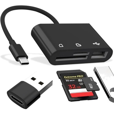 Kartenlesegerät 6-in-1 USB-C USB Micro SD Adapter für Windows Mac Smartphone