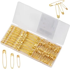 Safety Pins - 270 Assorted Sizes Bulk Pins - Large Heavy Duty Pins for Clothing,