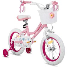 Kinderfahrrad 14/16/18 Zoll - Mädchen, 3-9 Jahre, Mit Stützrädern und Korb, Blau