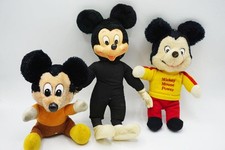 Walt Disney Mickey Mouse Lot of 3 Plastic Plush Vintage Dolls