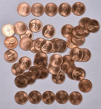 1977 Great Britain 1/2 New Penny - 50 Coin BU Lot 