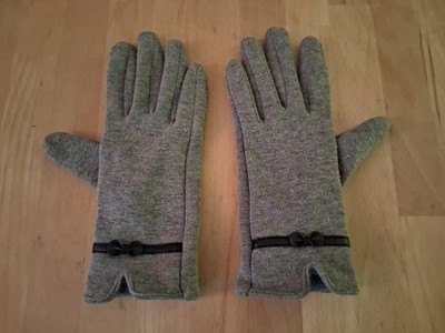 Beeline Handschuhe Gr. 7 grau mit Minischleife