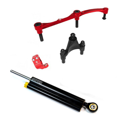 Ducabike Ducati Monster V2 Black Ohlins Lenkungsdämpfer Kit 2026+ - Schwarz-Rot...