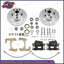 For 47-59 Chevy Half-ton Truck Deluxe Disc Brake Kit Drilled And Slotted Rotors