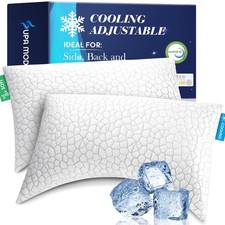 Cooling Pillow King Size Set of 2, 2 Count , Crescent White cooling 