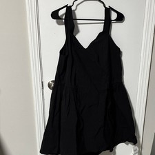 boohoo Plus Bengaline Bardot Skater Dress Black Size 26 Sleeveless Sweetheart