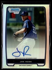 2012 BOWMAN CHROME REFRACTOR /500 1ST PROSPECT AUTO JOE ROSS PADRES