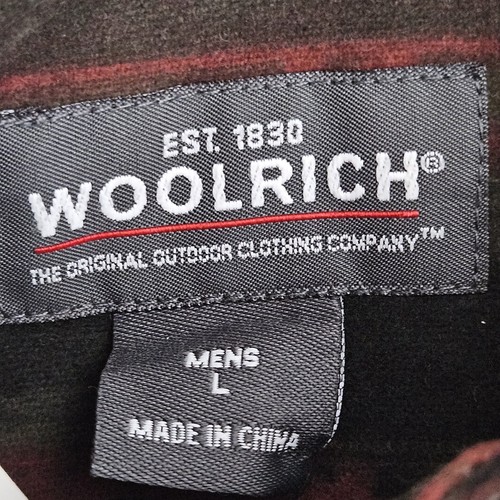 Woolrich Shirt Men Sz L Olive Blanket Southwest Aztec Button Up Chamois Flannel - Picture 4 of 9