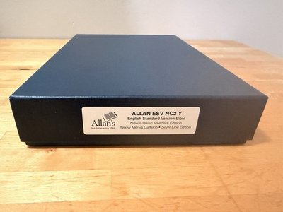 #ad Allan ESV New Classic Readers Bible Yellow Meriva Calfskin Silver Line $275.00