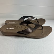 Okabashi Breeze Women s Sandals Size M Toffee Copper Brown Flip Flops