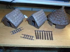 Marx Jungle Jim Playset Native & Explorer Huts 3 Huts
