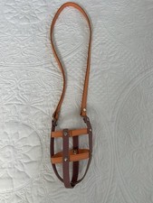 Leather basket muzzle for dogs, breathable, anti-barking