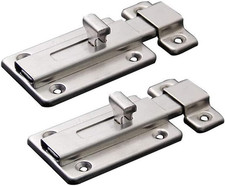 2 Pcs Stainless Steel Door Bolt Latch, Surface Mounted Sliding Door Lock