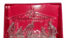 Musical Nativity Scene LED Light Sound Christmas Sculpture Figurine Baby Jesus