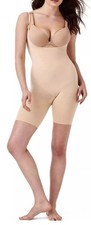 Spanx Soft Nude S Power Mid Thigh Open bust Bodysuit 10244R NWOT 