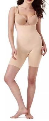 Spanx Soft Nude S Power Mid Thigh Open bust Bodysuit 10244R NWOT!
