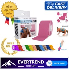 Kinesiology Tape - 5m Elastic Water Resistant Muscle Support Tape in Pink 3.20 per metre
