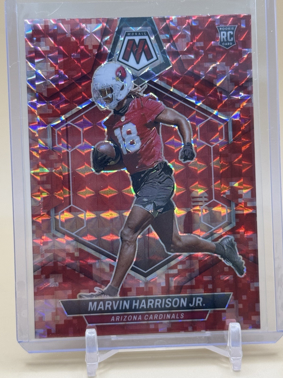 2024 Panini Mosaic - Rookies Marvin Harrison Jr. #304 Red Mosaic Prizm (RC)