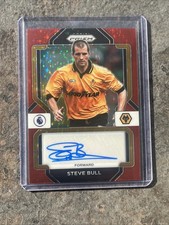 Steve Bull Auto Red Panini Prizm Premier League Soccer 2022/23 Signatures Wolves